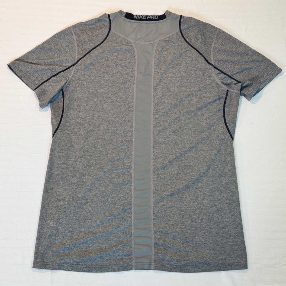 Nike Pro Dri-Fit Grey Heather Activewear T-Shirt Mesh Back Mens Large - Picture 8 of 8